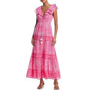 Bell by Alicia Bell Womens Cotton & Silk Ines Maxi Dress Small Pink - NWT $450